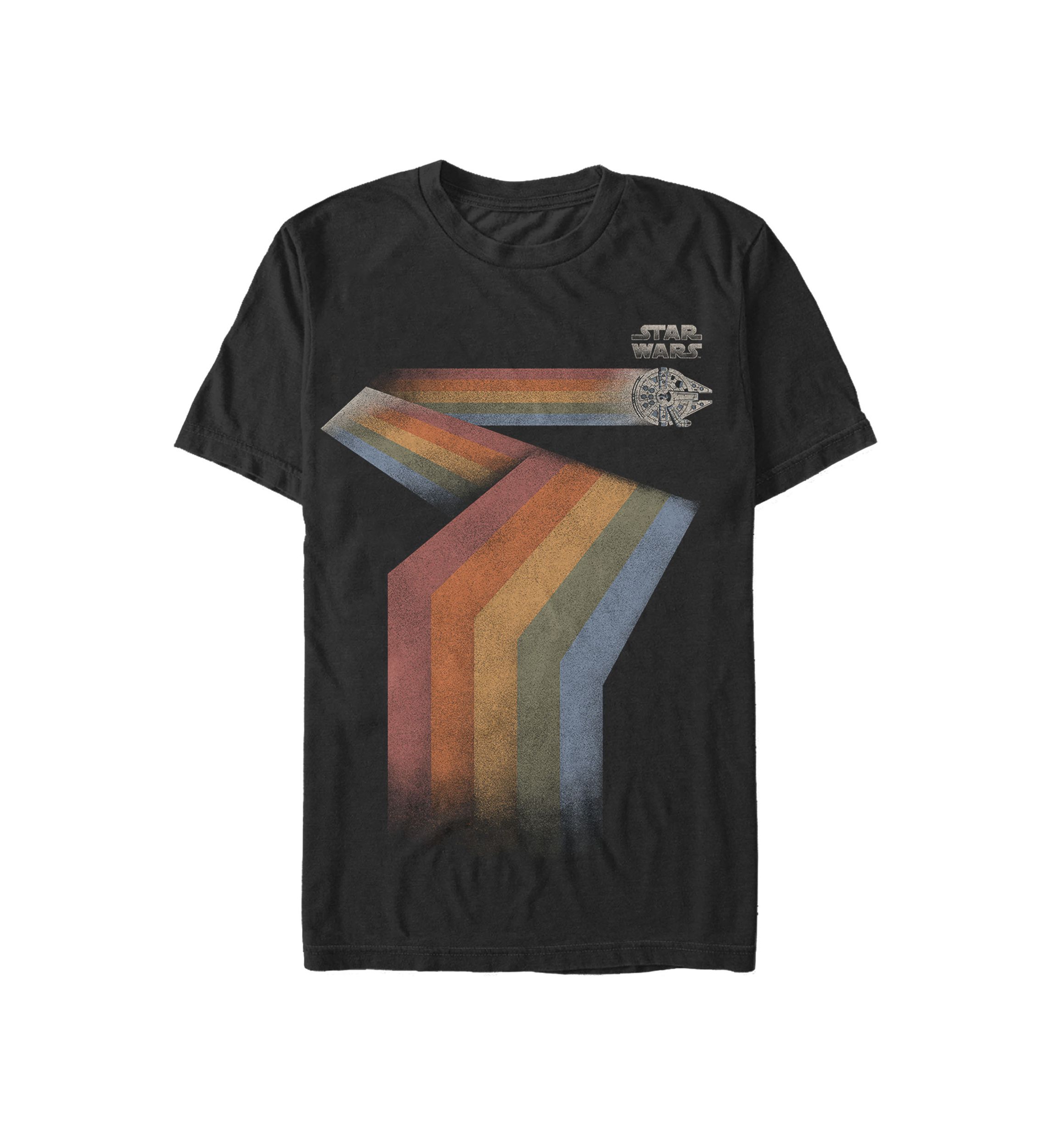 Rainbow Streamlining Millennium Falcon Short Sleeve T-Shirt 
