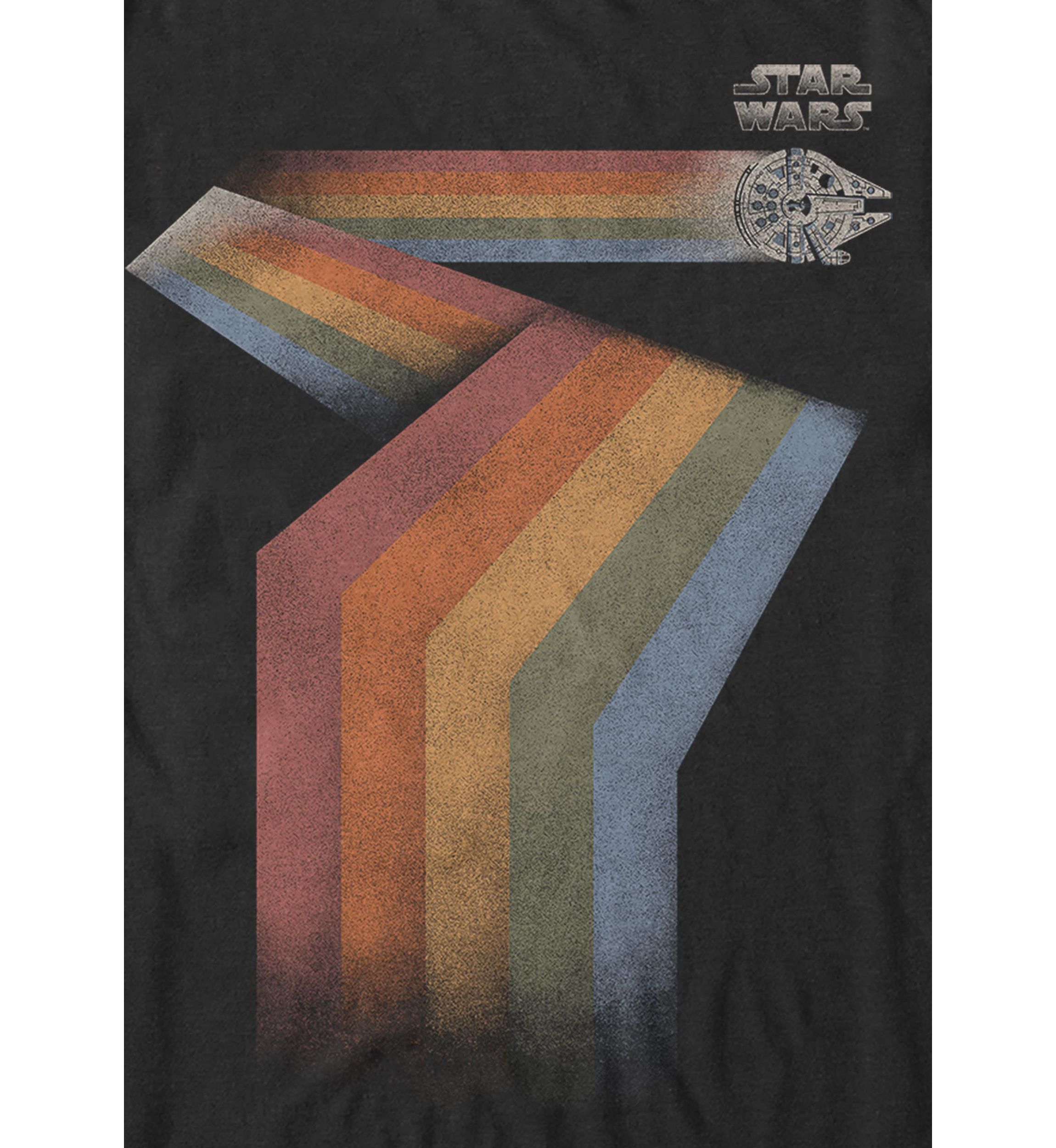 Rainbow Streamlining Millennium Falcon Short Sleeve T-Shirt 
