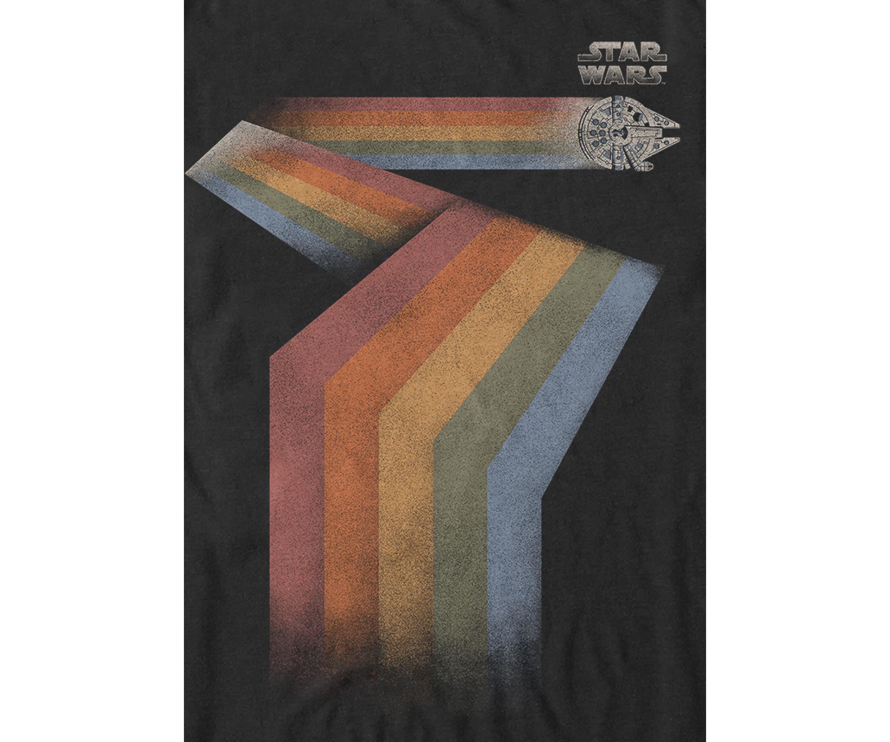 Rainbow Streamlining Millennium Falcon Short Sleeve T-Shirt 