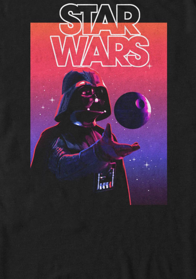 Neon Vader and the Death Star Short Sleeve Graphic T-Shirt 