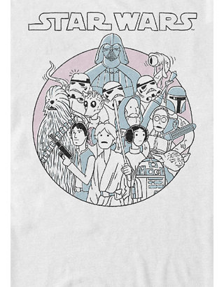Star Wars® Cartoon Character Group Circle Logo Short Sleeve T-Shirt | belk