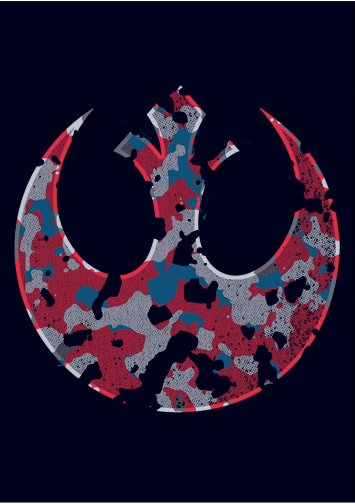 Camouflage Rebel Crest Graphic T-Shirt
