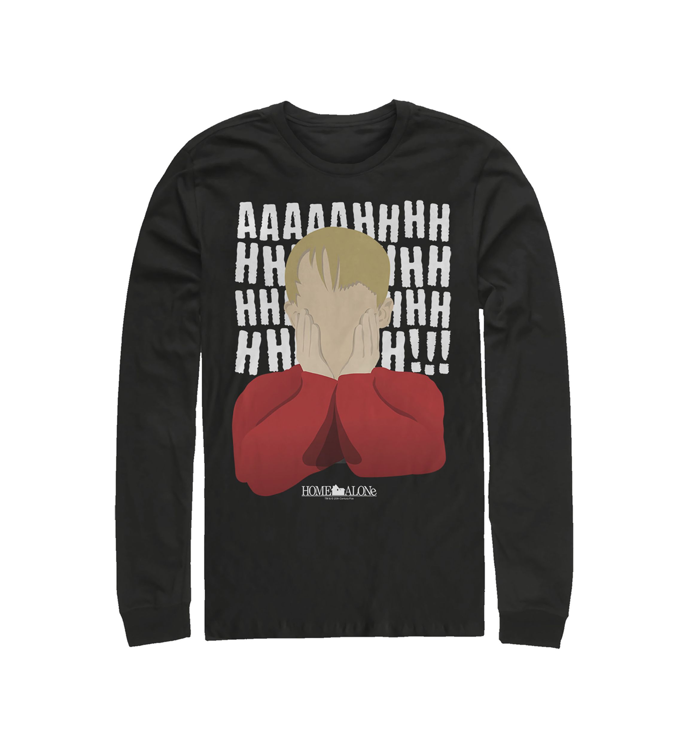 Home Alone AHHH Long Sleeve Crew Graphic T-Shirt
