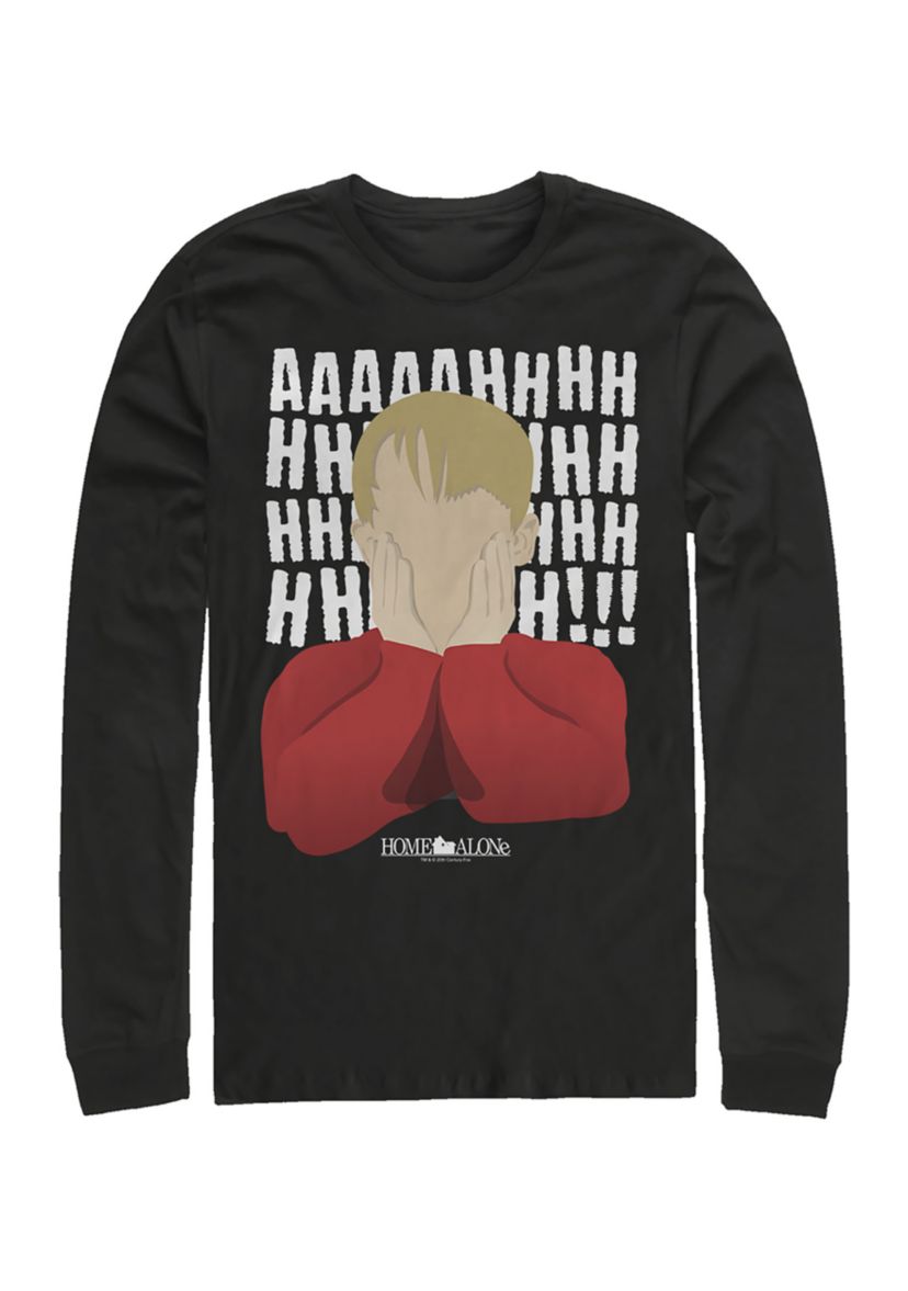Home Alone AHHH Long Sleeve Crew Graphic T-Shirt