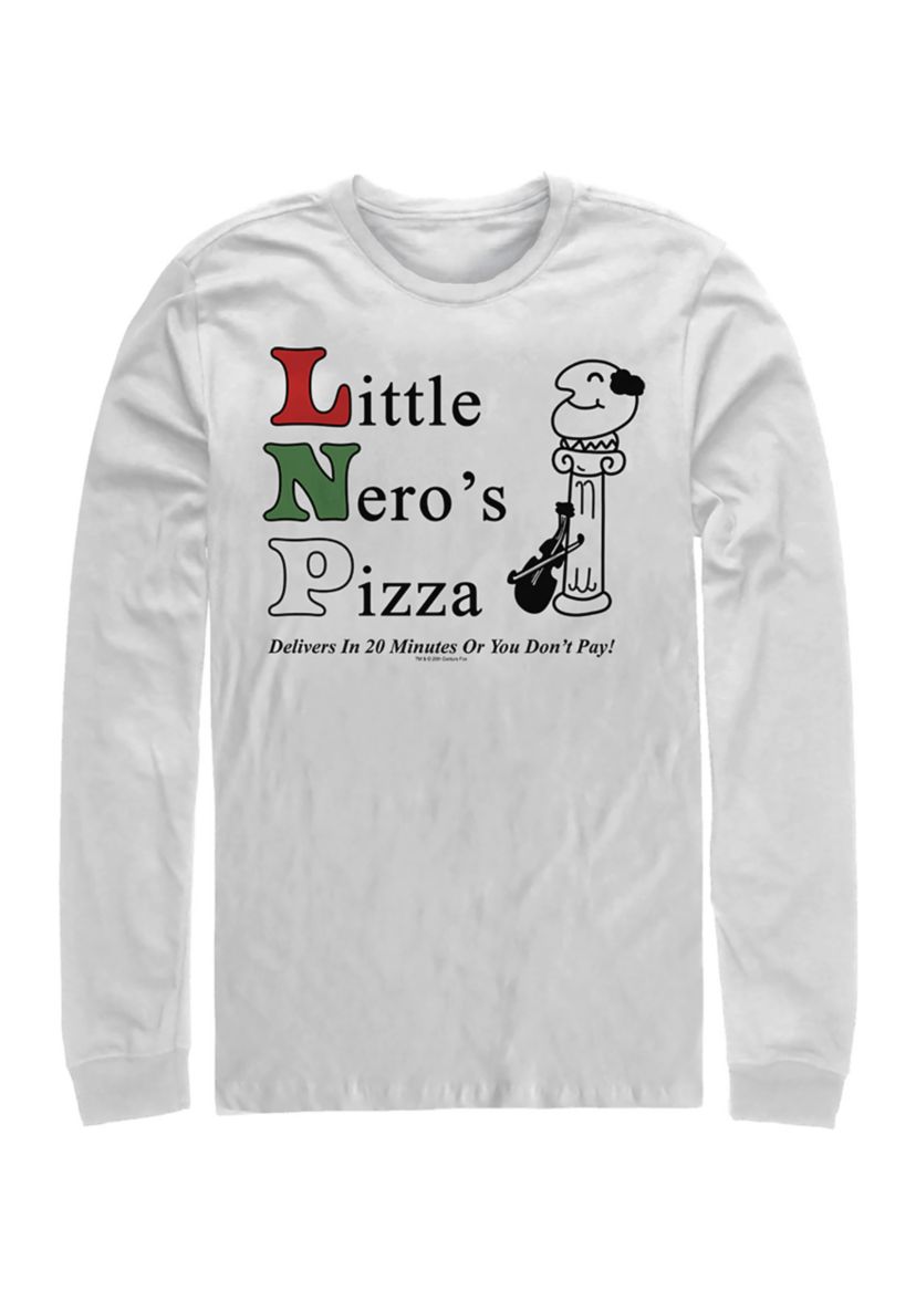 Home Alone Little Neros Pizza Long Sleeve Crew Graphic T-Shirt