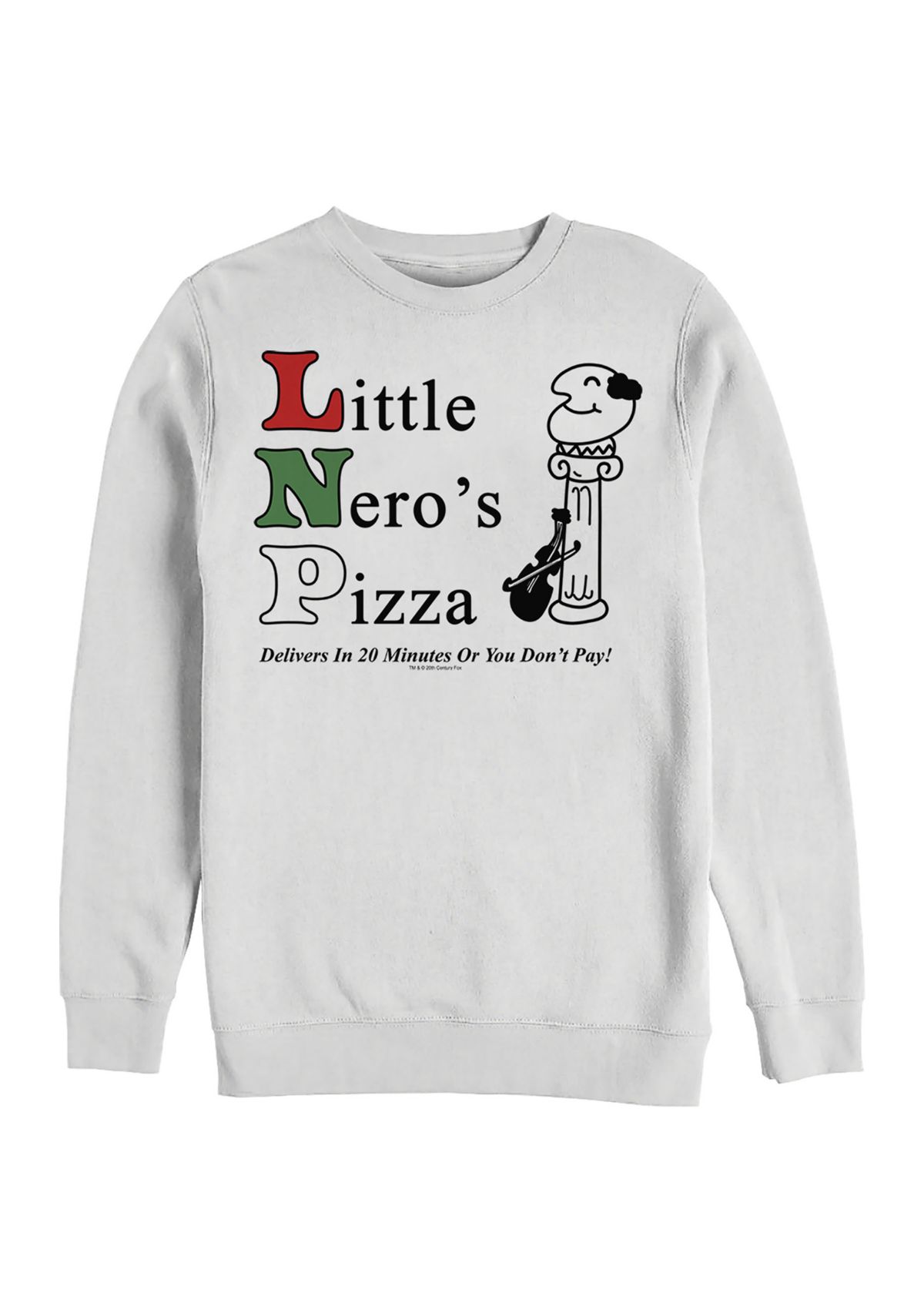  Home Alone Little Neros Pizza Crew Fleece Graphic Sweatshirt