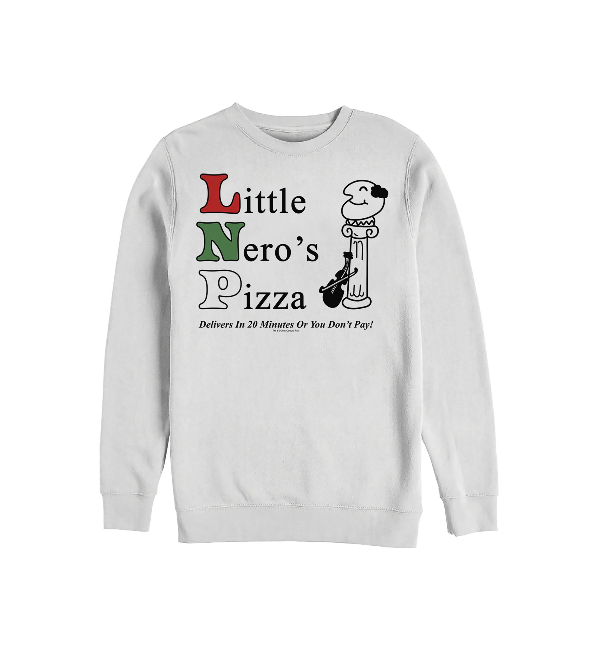  Home Alone Little Neros Pizza Crew Fleece Graphic Sweatshirt