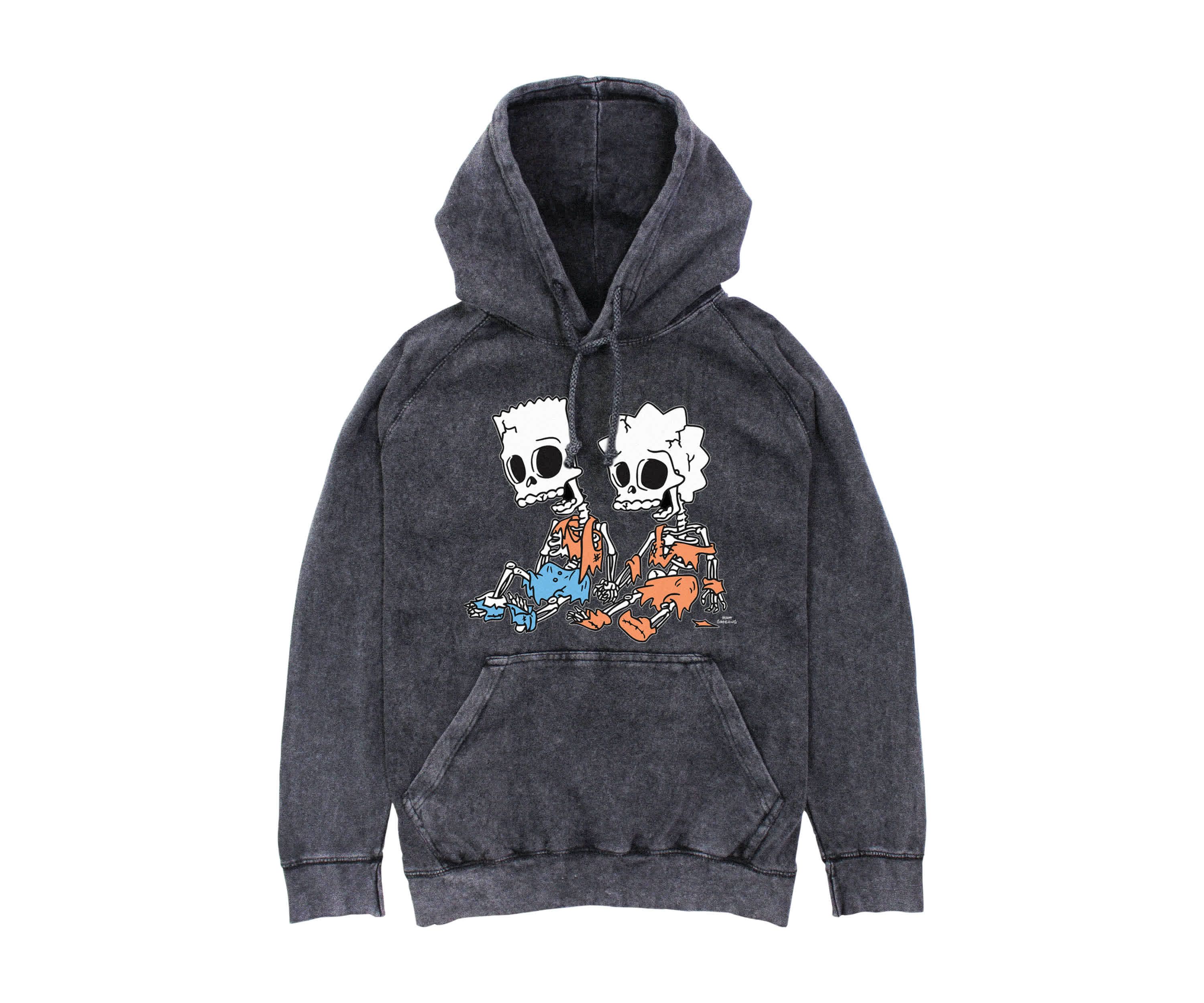 Skeleton Bart And Lisa Graphic Fleece Hoodie