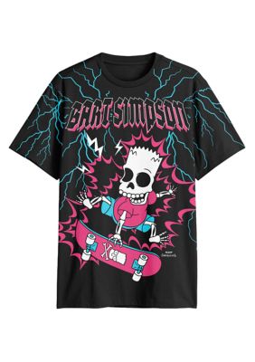 The Simpsons Men's Skate Zap Graphic T-Shirt, Black, 2XL