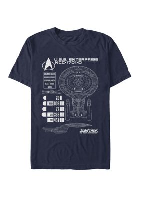 Star Trek Men's Enterprise Chart Short-Sleeve T- Shirt