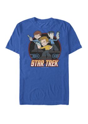 Star Trek Men's Kirk Cartoon Crew Short-Sleeve T-Shirt