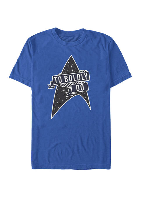 To Boldly Go Logo Ribbon Short Sleeve T-Shirt