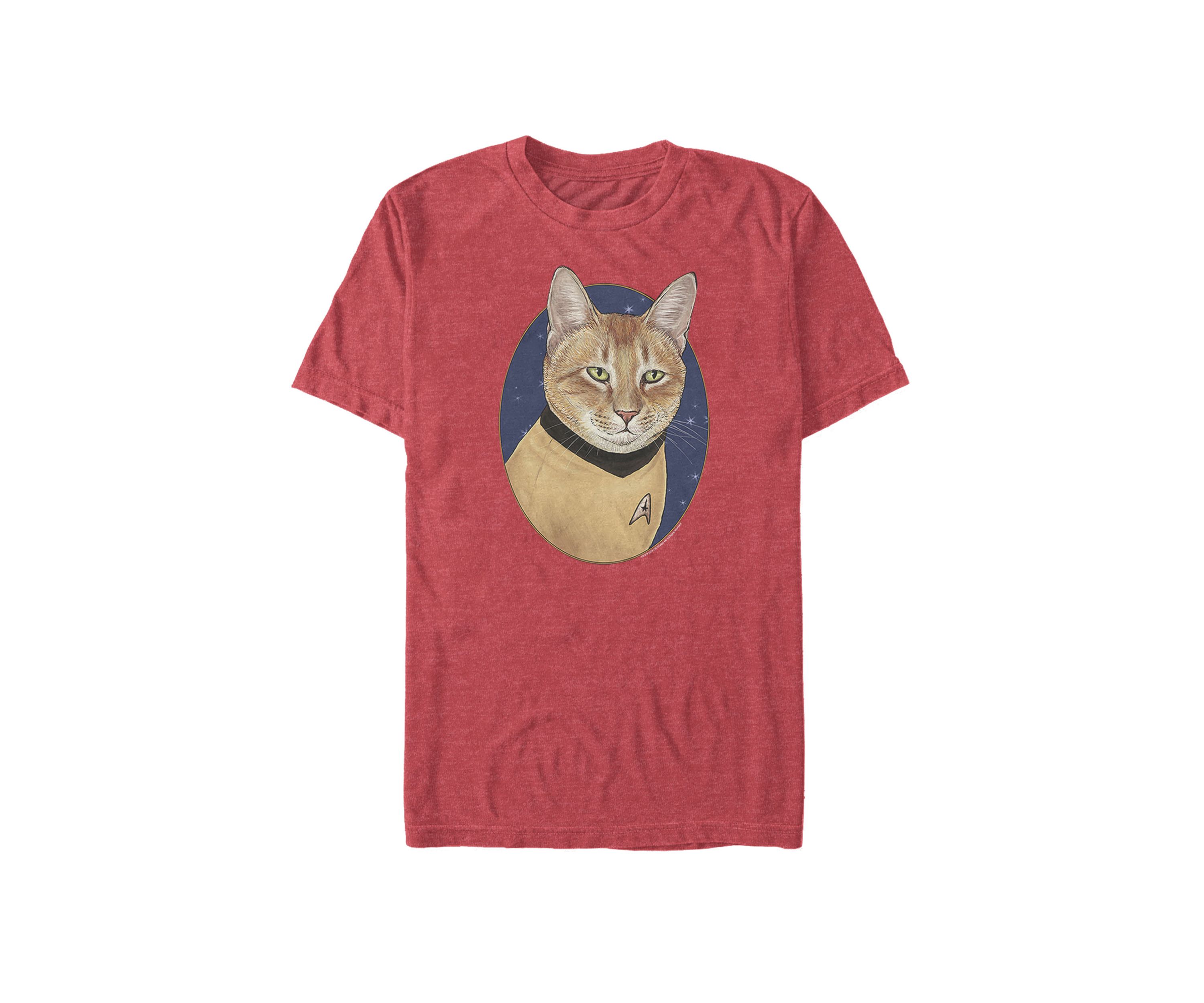 Cat Captain Kirk Short Sleeve T-Shirt
