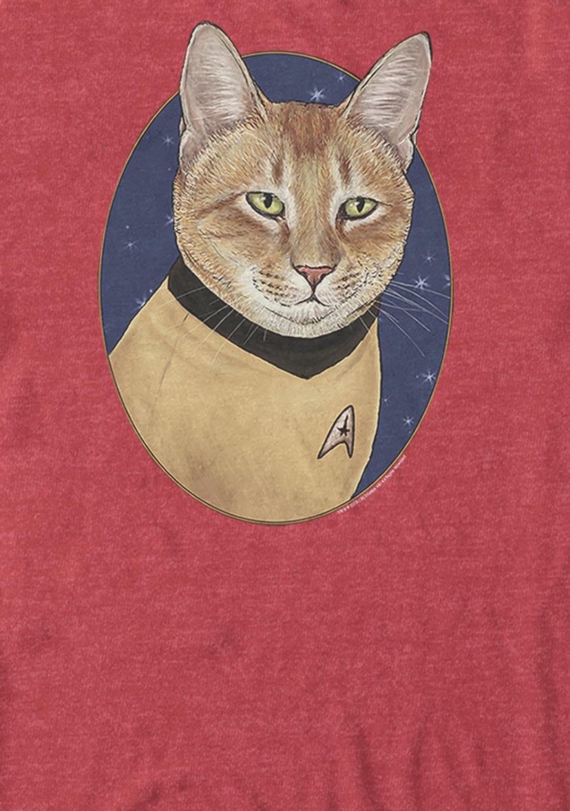 Cat Captain Kirk Short Sleeve T-Shirt