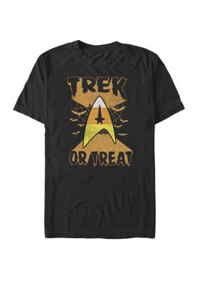 Star Trek Men's Big & Tall Trek Or Treat Candy Corn Badge Halloween Short Sleeve Graphic T-Shirt, Black, 3XL