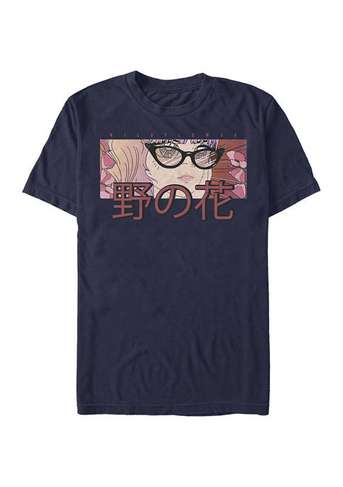 V-Line Kanji Girl Graphic T-Shirt