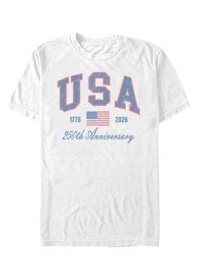 V-Line Men's USA 250th Anniversary Graphic T-Shirt, White, 2XL