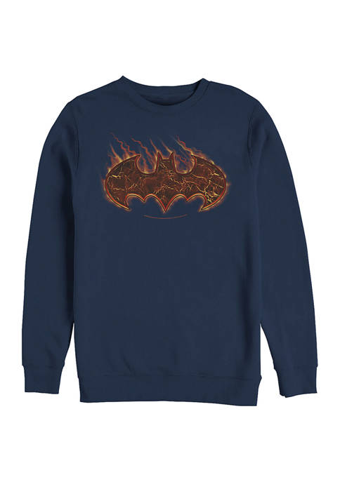 Torched Logo Graphic Crew Fleece Sweatshirt