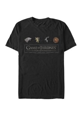 Game Of Thrones Men's 4 Metal Sigils And Logo Graphic T-Shirt