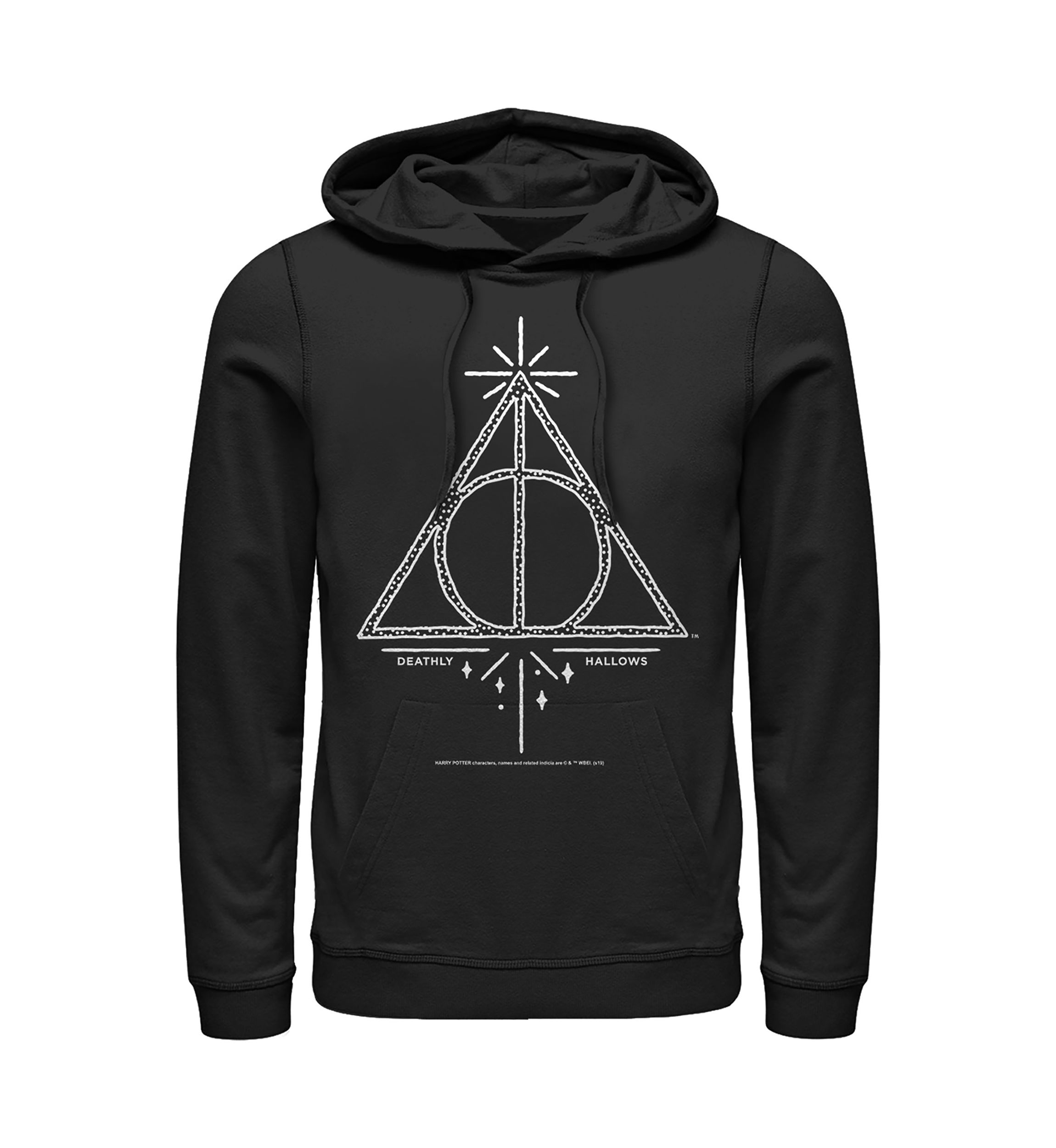 Harry Potter Deathly Hallows Line Symbol Fleece Graphic Hoodie