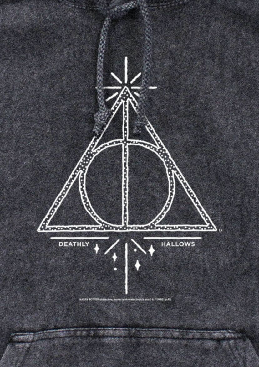 Deathly Hallows Line Symbol Graphic Fleece Hoodie