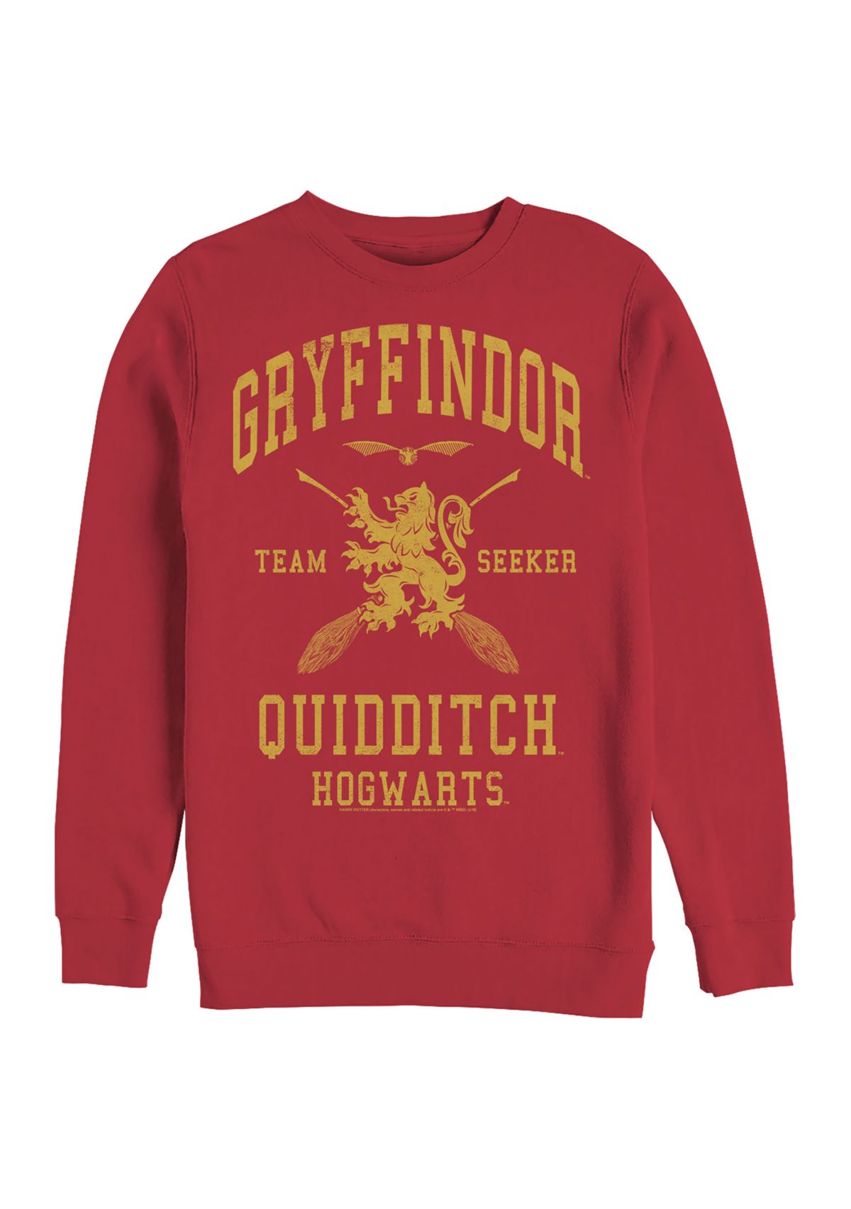  Harry Potter Gryffindor Quidditch Seeker Crew Fleece Graphic Sweatshirt