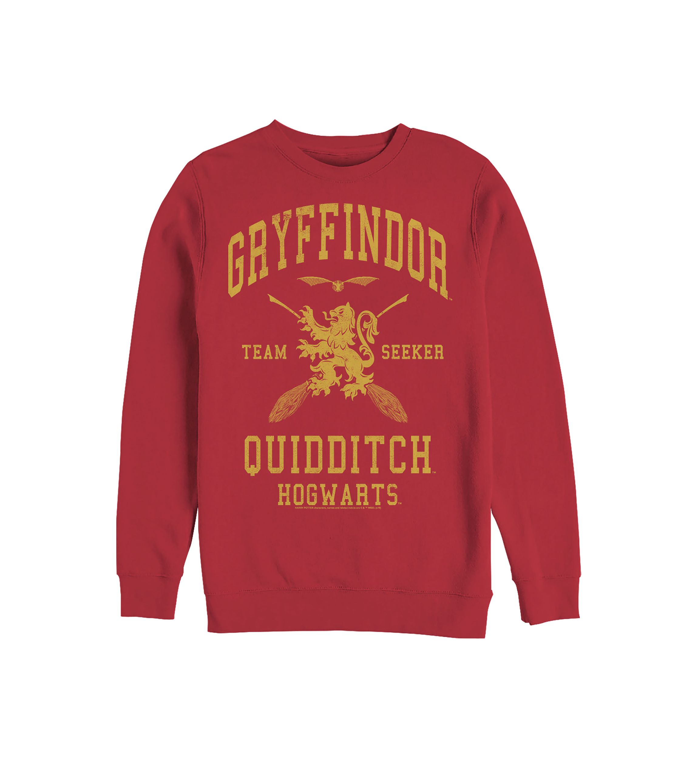  Harry Potter Gryffindor Quidditch Seeker Crew Fleece Graphic Sweatshirt