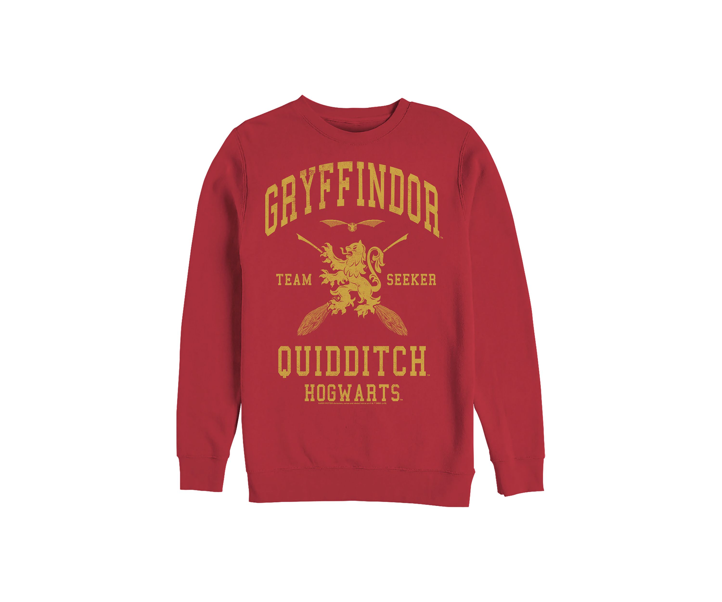  Harry Potter Gryffindor Quidditch Seeker Crew Fleece Graphic Sweatshirt