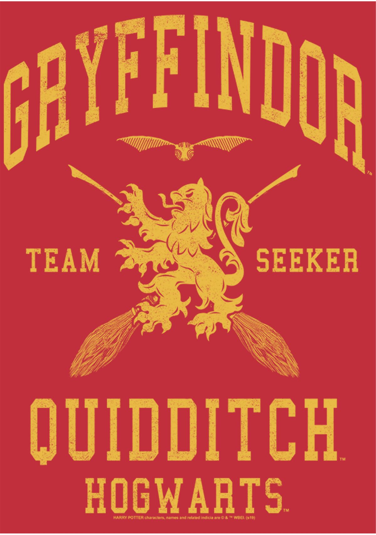  Harry Potter Gryffindor Quidditch Seeker Crew Fleece Graphic Sweatshirt