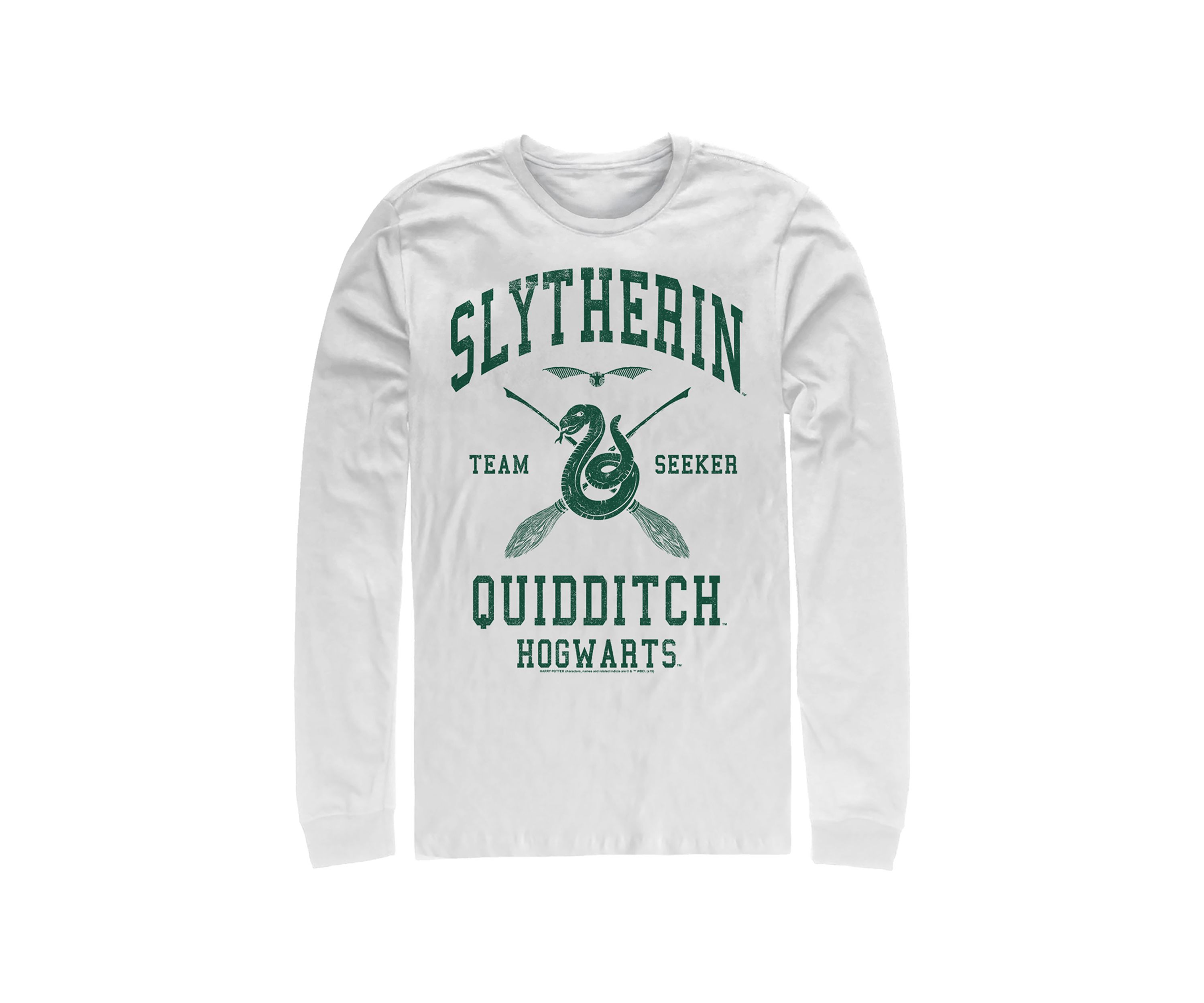  Harry Potter Slytherin Quidditch Seeker Long Sleeve Graphic Crew Graphic T-Shirt