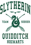  Harry Potter Slytherin Quidditch Seeker Long Sleeve Graphic Crew Graphic T-Shirt