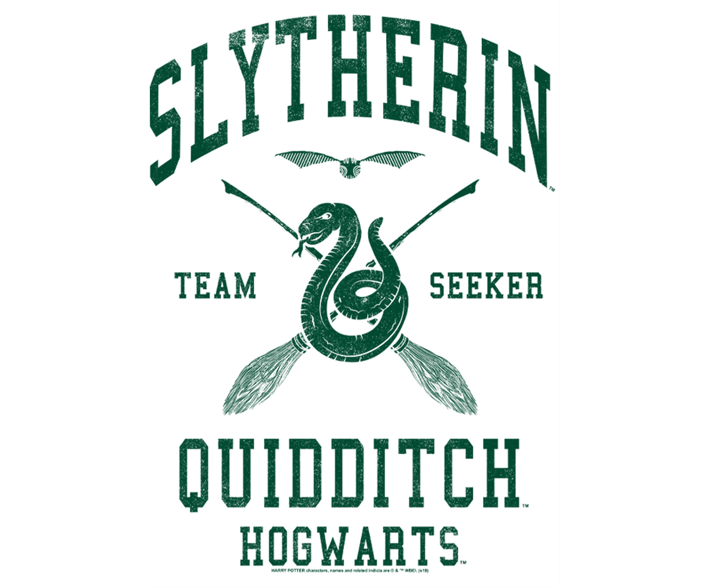  Harry Potter Slytherin Quidditch Seeker Long Sleeve Graphic Crew Graphic T-Shirt