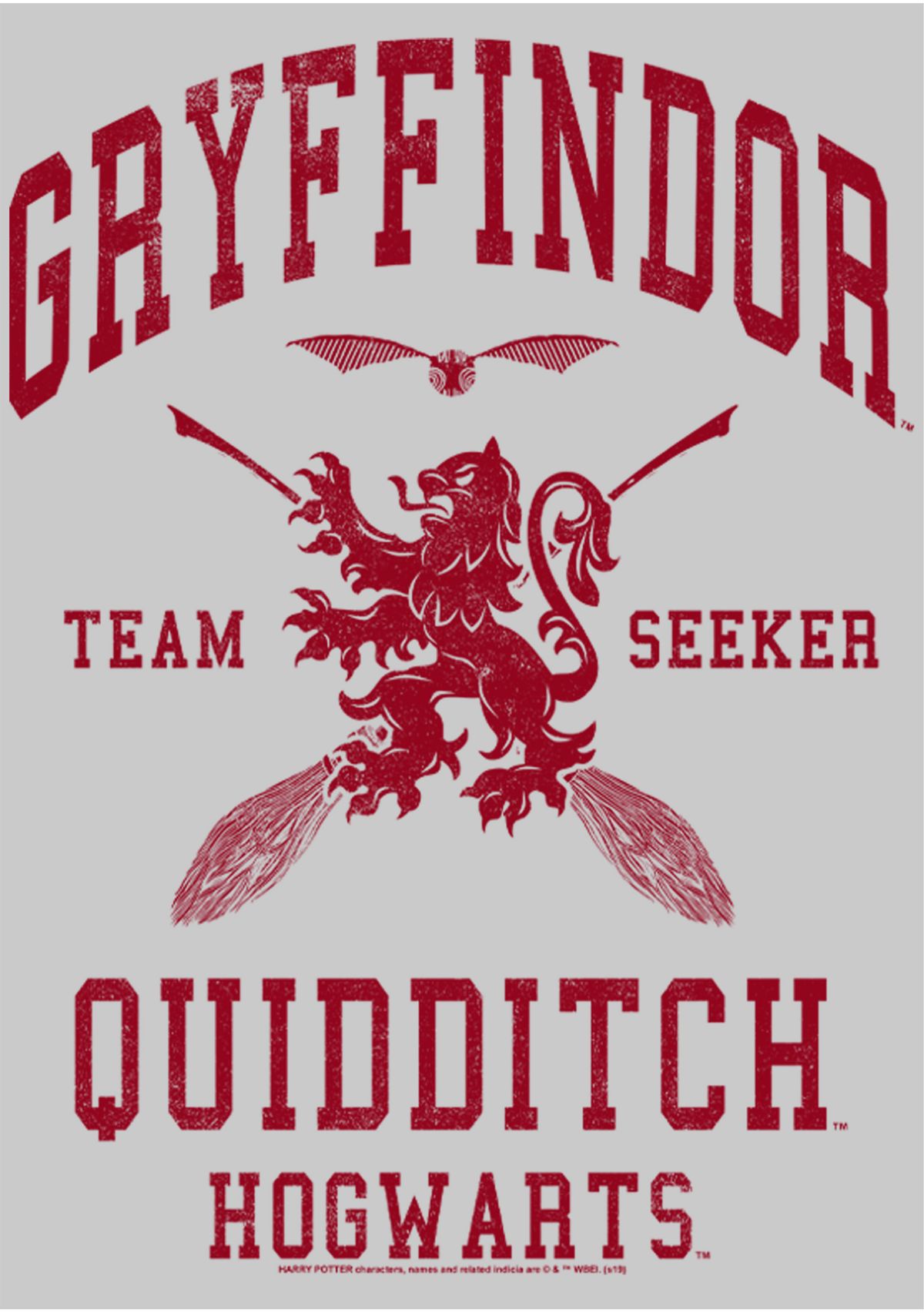 Harry Potter Gryffindor Quidditch Seeker Crew Fleece Graphic Sweatshirt