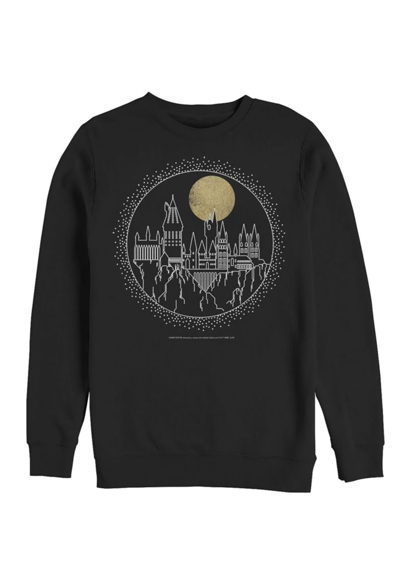 Harry Potter Hogwarts Line Art Crew Fleece Graphic Sweatshirt