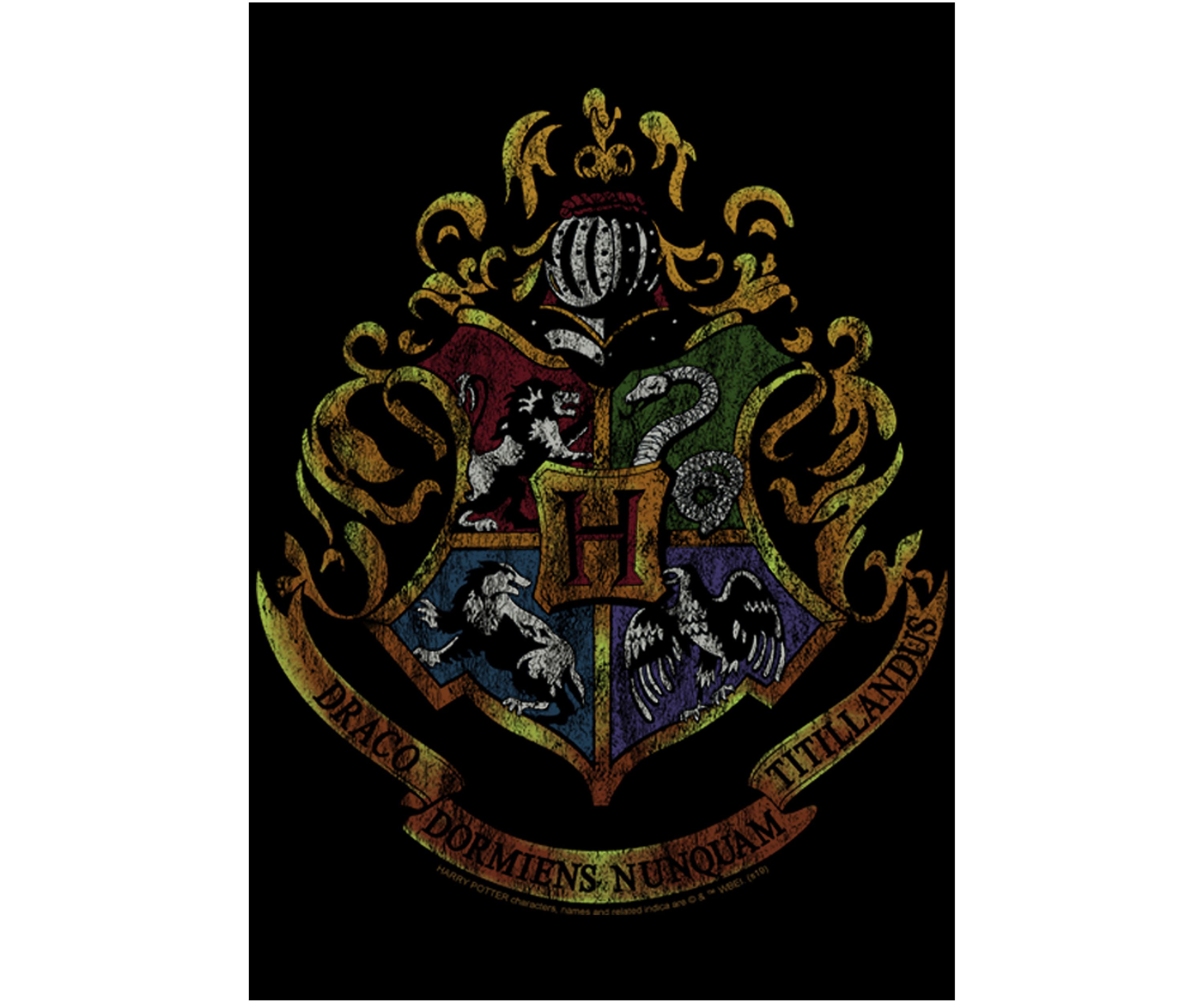 Harry Potter Dark Vintage Crest Crew Fleece Graphic Sweatshirt
