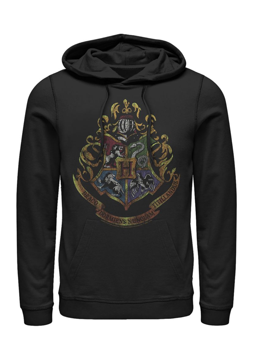 Harry Potter Dark Vintage Crest Fleece Graphic Hoodie