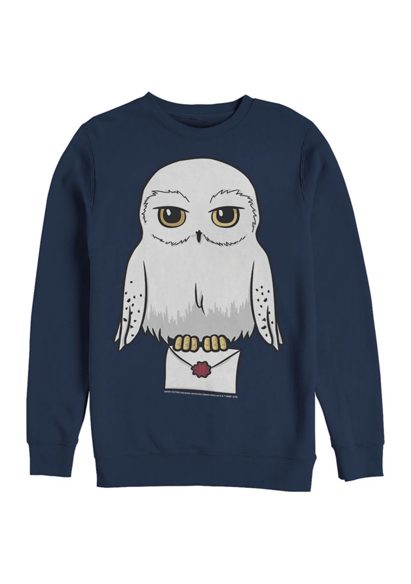 Harry Potter Anime Hedwig Mail Crew Fleece Graphic Sweatshirt
