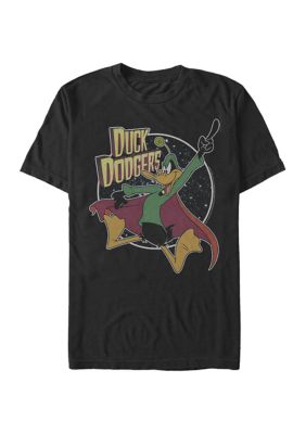 Looney Tunes Men's Duck Dodgers Short Sleeve Graphic T-Shirt, Black, Medium -  0196033215747