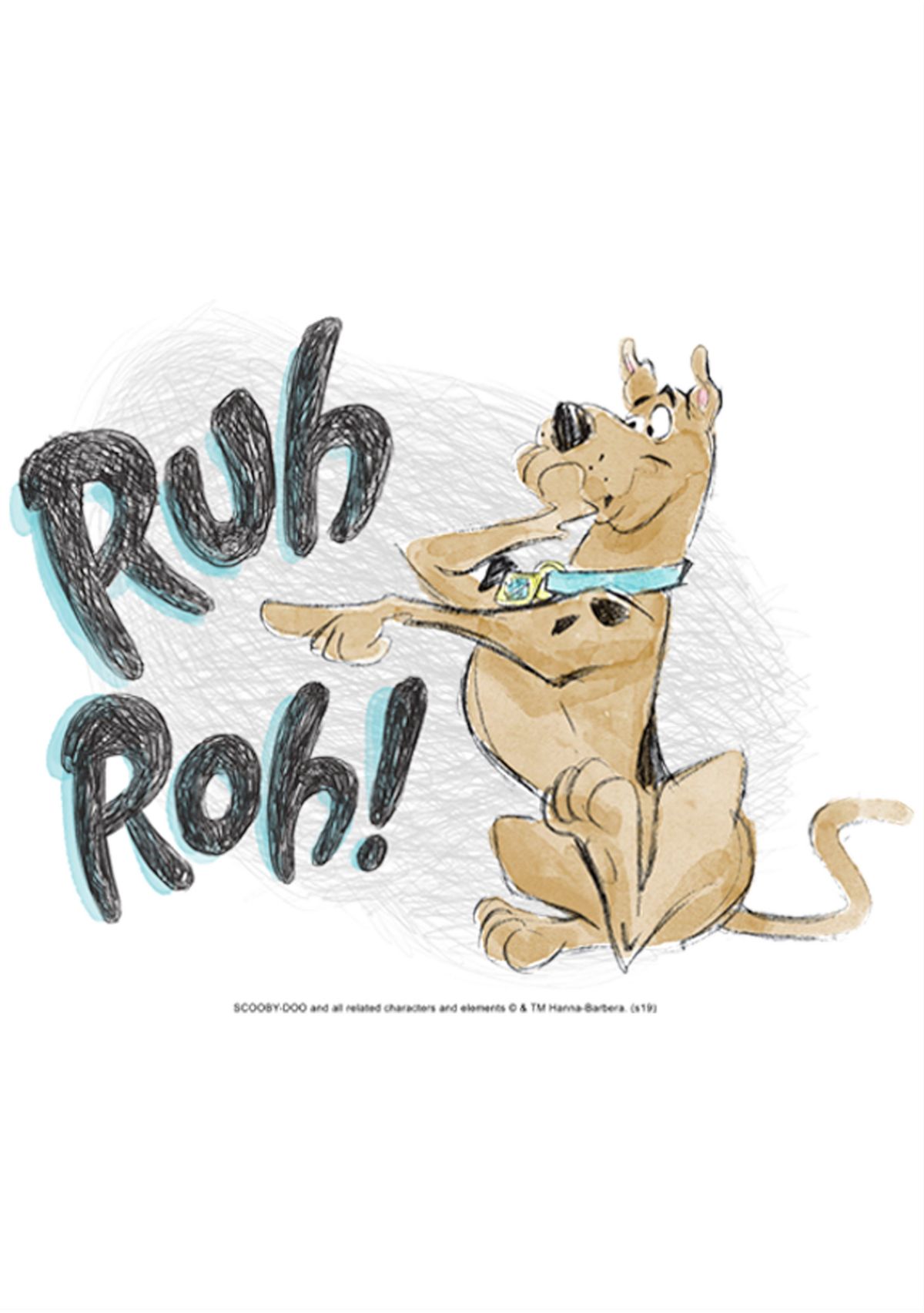 Ruh Roh Sketch Graphic Short Sleeve T-Shirt