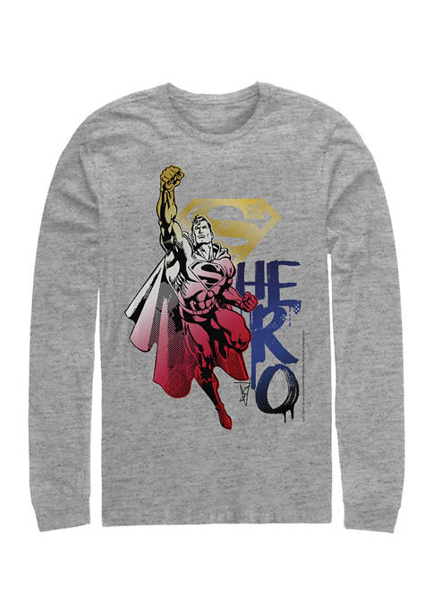 Superman Juniors Steel Hero Graphic Long Sleeve T-Shirt