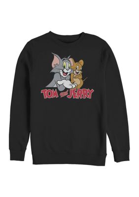 Tom and Jerry Men's Simple Buds Graphic Crew Fleece Sweatshirt