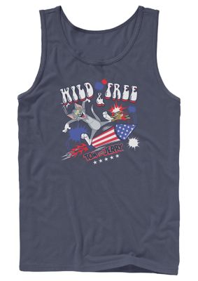 Tom and Jerry Men's Red White N Boom Graphic T-Shirt