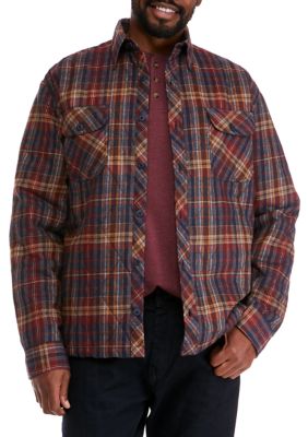 Big and tall clearance quilted flannel shirt jacket