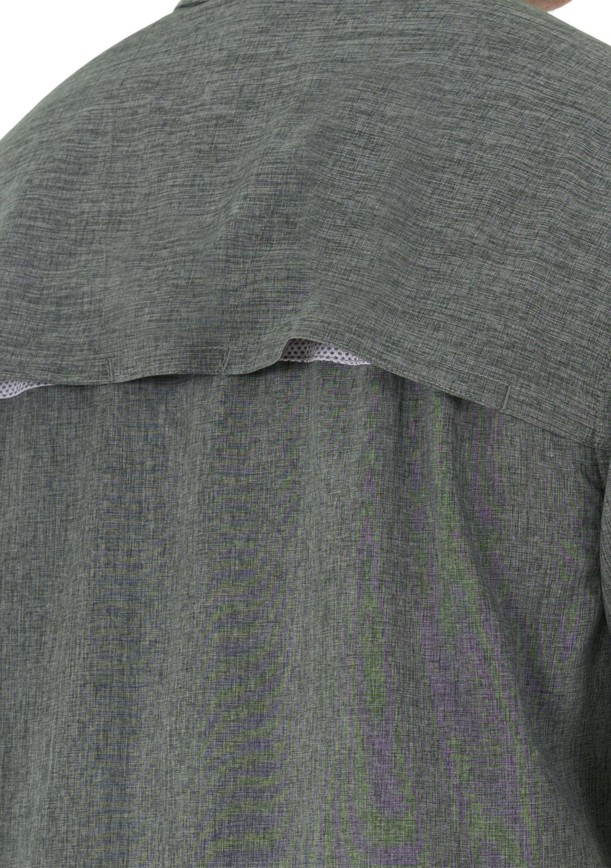 Mens Short Sleeve Cationic Heather Textured Fishing Shirt 