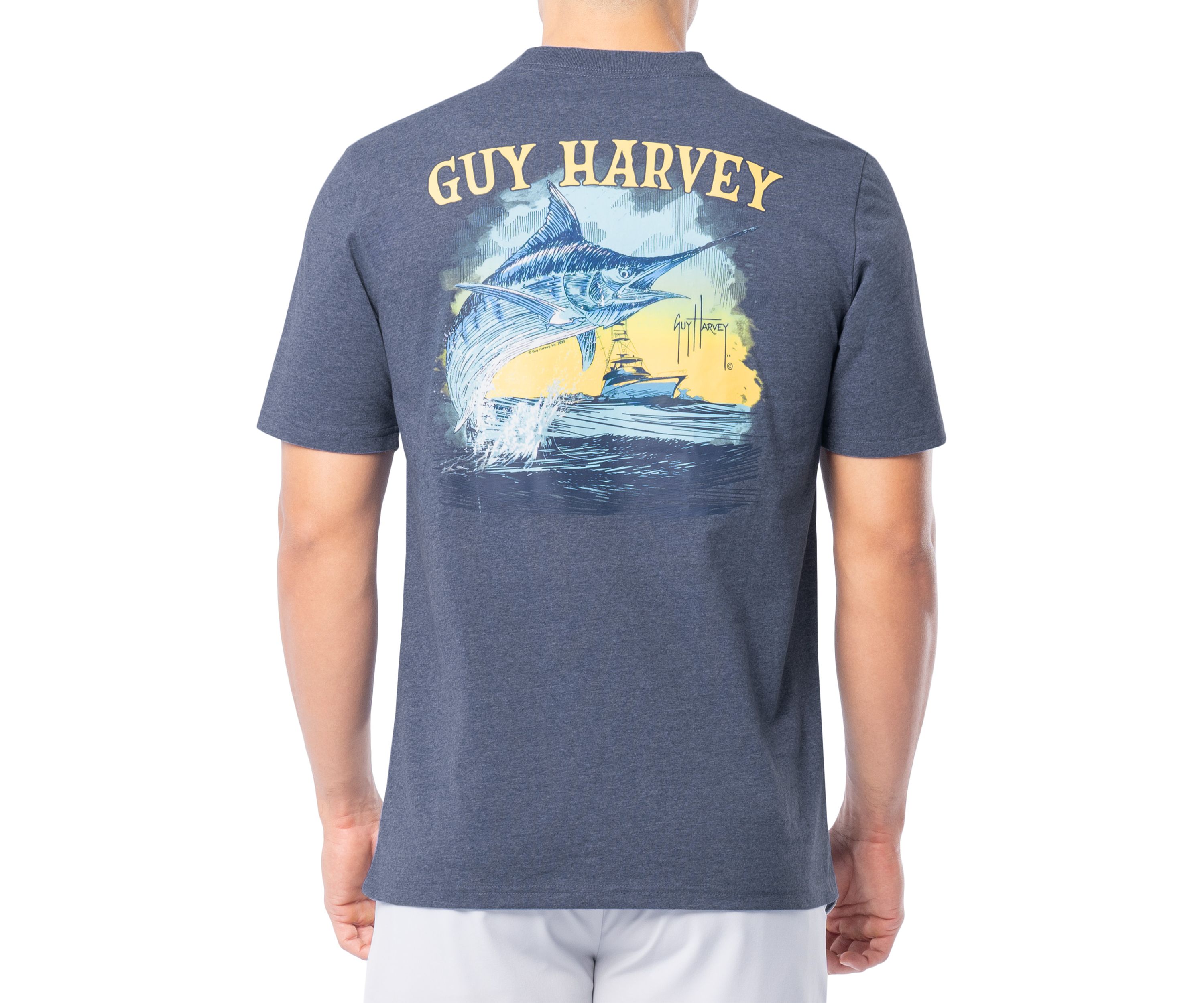 Mens Sketchy Blue Short Sleeve Pocket T-Shirt