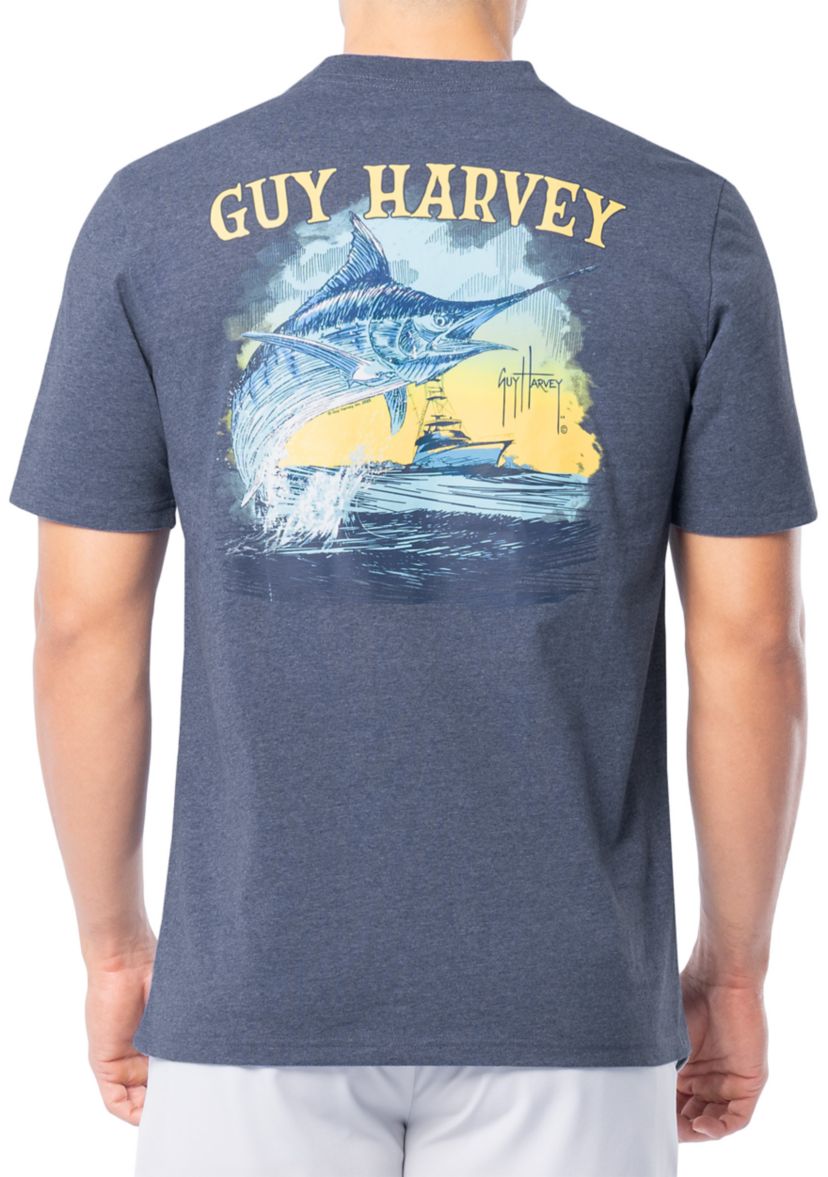 Mens Sketchy Blue Short Sleeve Pocket T-Shirt