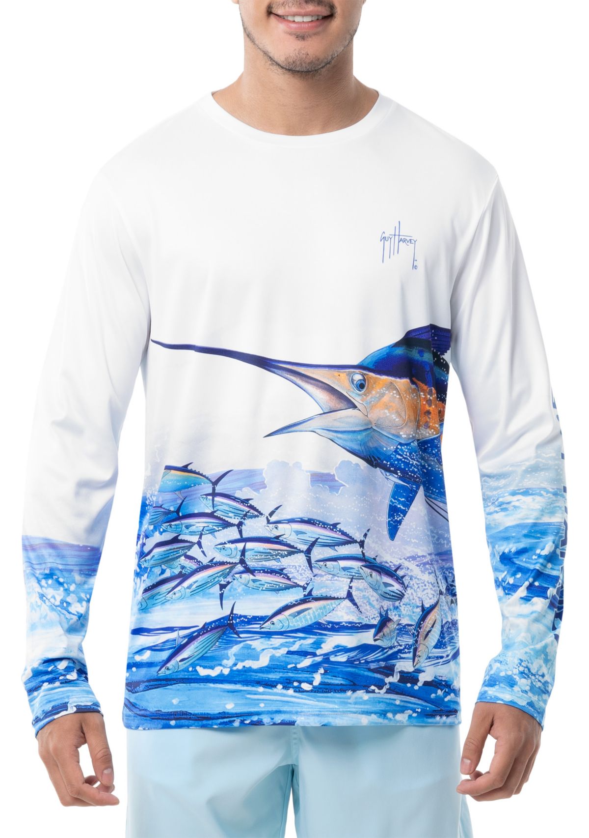 Mens Big Blue Long Sleeve Performance Shirt