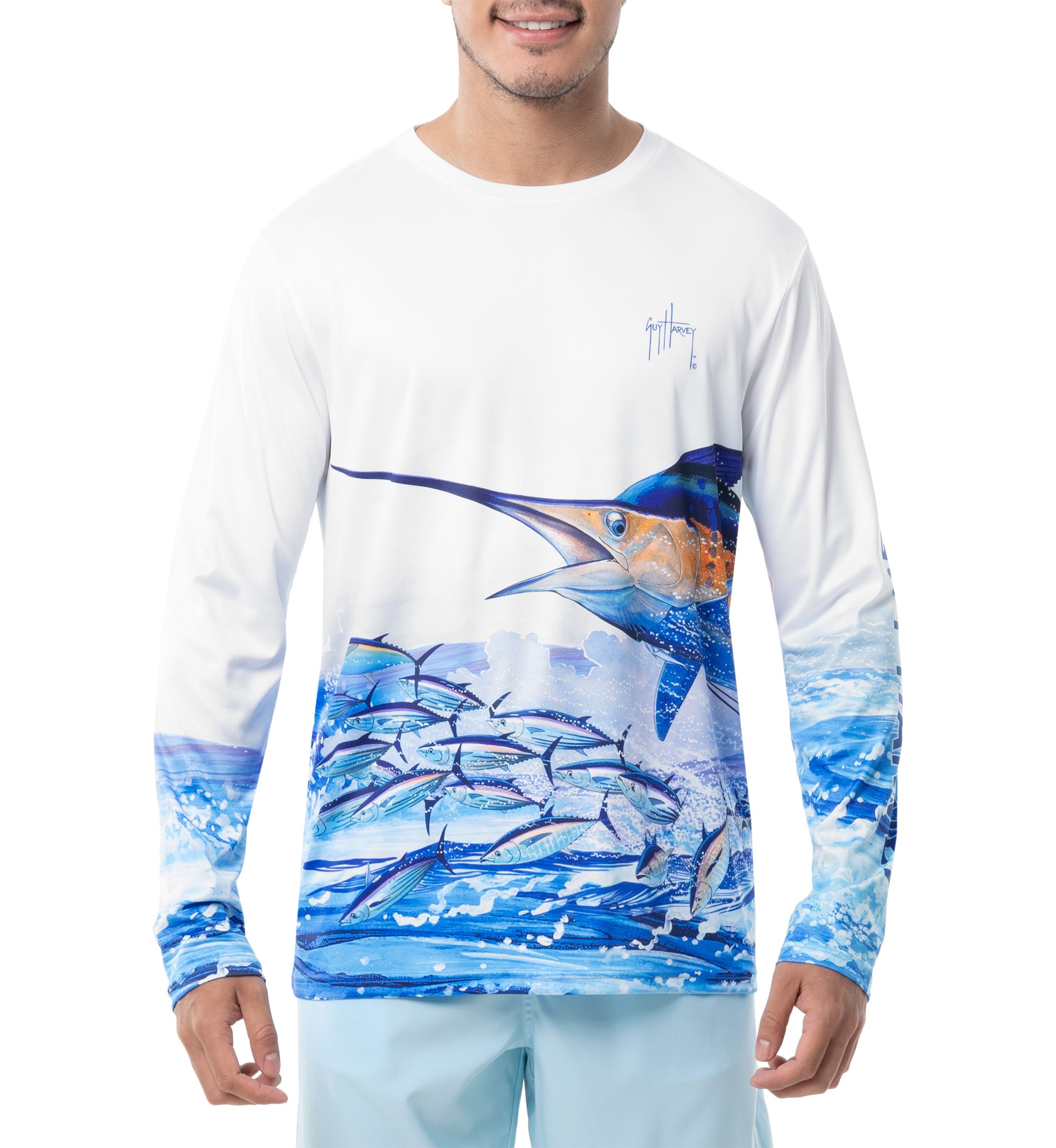 Mens Big Blue Long Sleeve Performance Shirt