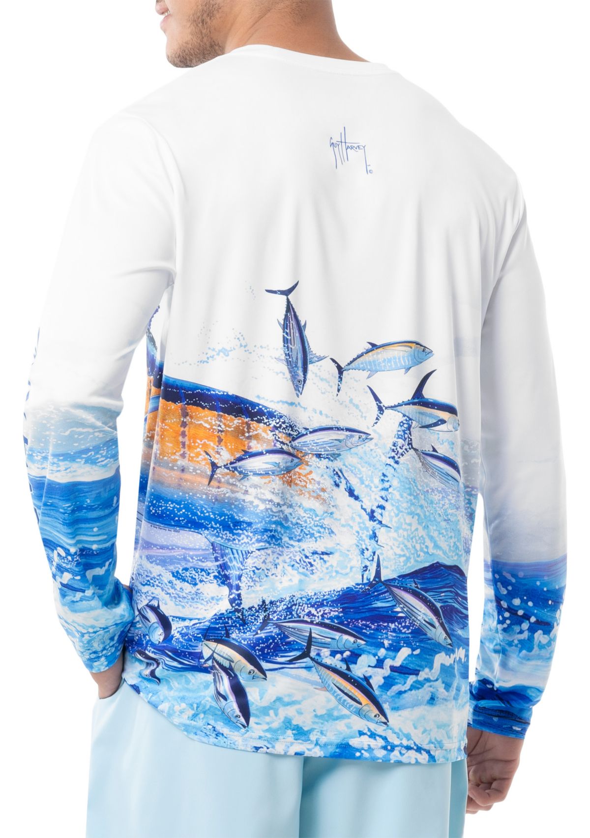 Mens Big Blue Long Sleeve Performance Shirt