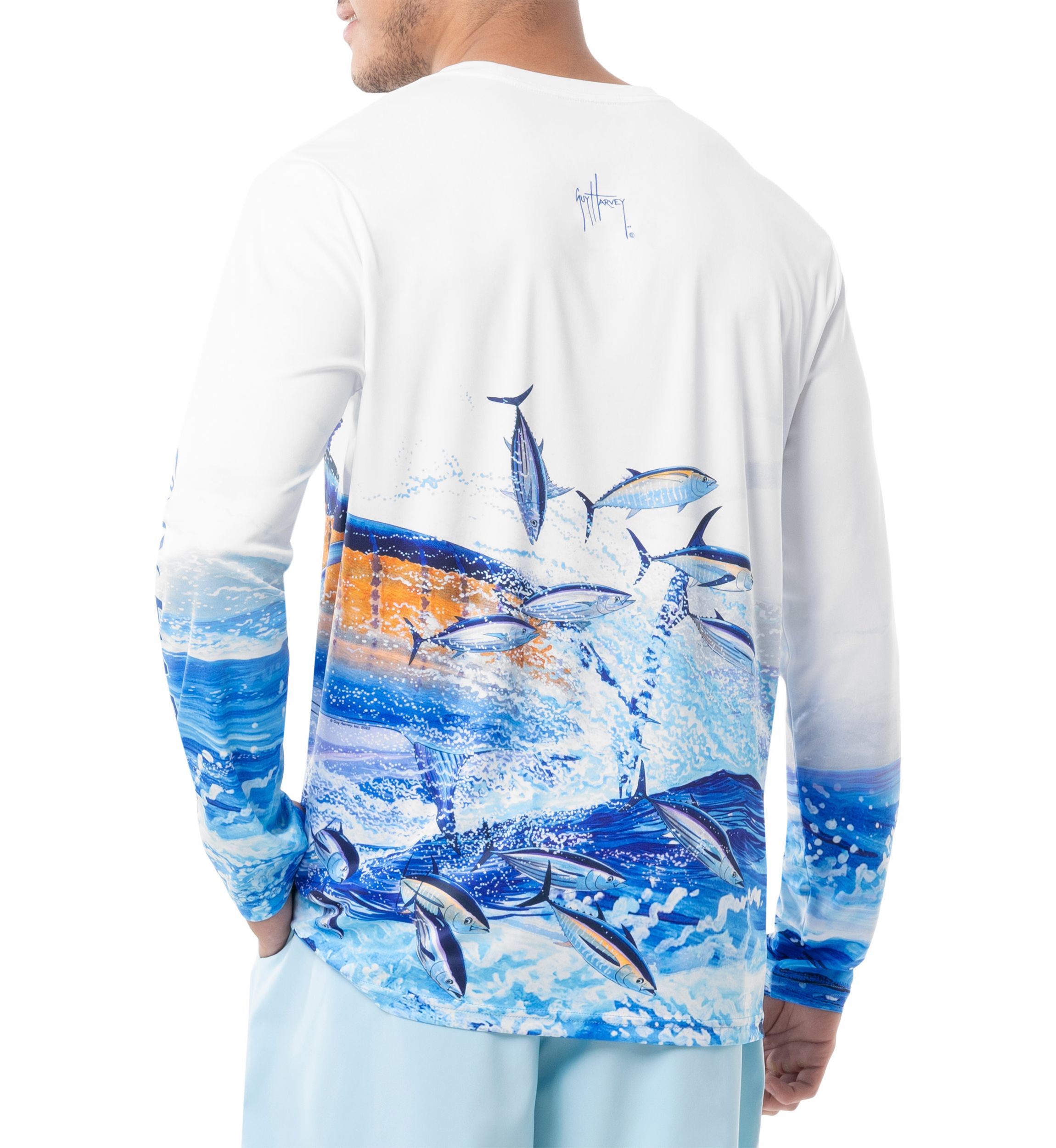 Mens Big Blue Long Sleeve Performance Shirt